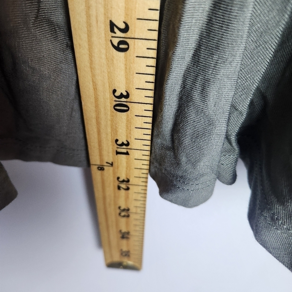 LOGO Lori Goldstein Small Rayon Blend Stretch Color Block Cardigan Black Olive - Picture 5 of 5